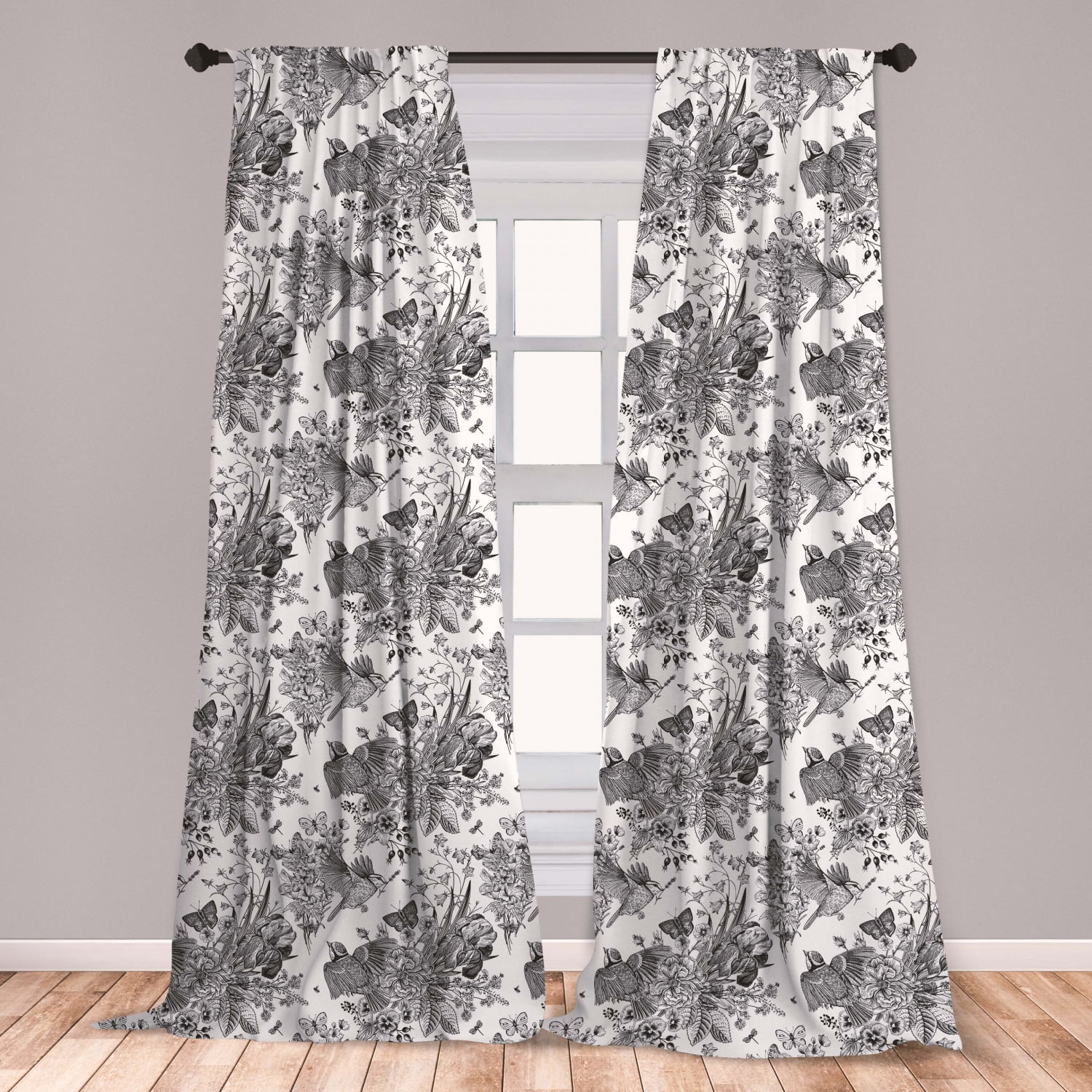Floral Curtains 2 Panels Set
