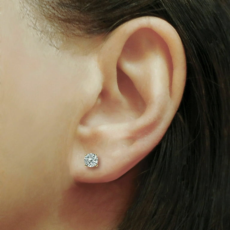 Certified Black Moissanite Stud Earrings - 925 Sterling Silver, 3mm To 8mm, Round/Emerald/Cushion/Princess Cut