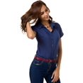 thumbnail image 4 of ORUYROP Chemise Boutonnée Basique Simple à Manches Longues/courtes pour Femmes, Chemisier/robe Officiel pour Dames, 4 of 7