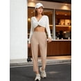 thumbnail image 7 of baleaf Women's Petite Casual Pants with 3 Pockets 25" Ankle Golf Travel Pant Pull On Stretchy 7/8 Work Slacks Beige S, 7 of 7