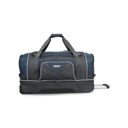 SwissTech Wanderer 30-Inch Rolling Drop Bottom Duffel Bag with Telescopic Handle, Blue, 30.5"H x 16"W x 13.5"D