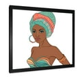 thumbnail image 2 of African American Woman With Turban and Earring 36 in x 36 in Framed Painting Canvas Art Print, by Designart, 2 of 4