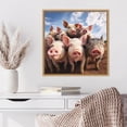 thumbnail image 3 of Kate and Laurel Sylvie Funny Animal Pig Selfie Framed Canvas Wall Art by The Creative Bunch Studio, 22x22 Natural, Funny Cute Animal Art for Wall, 3 of 7