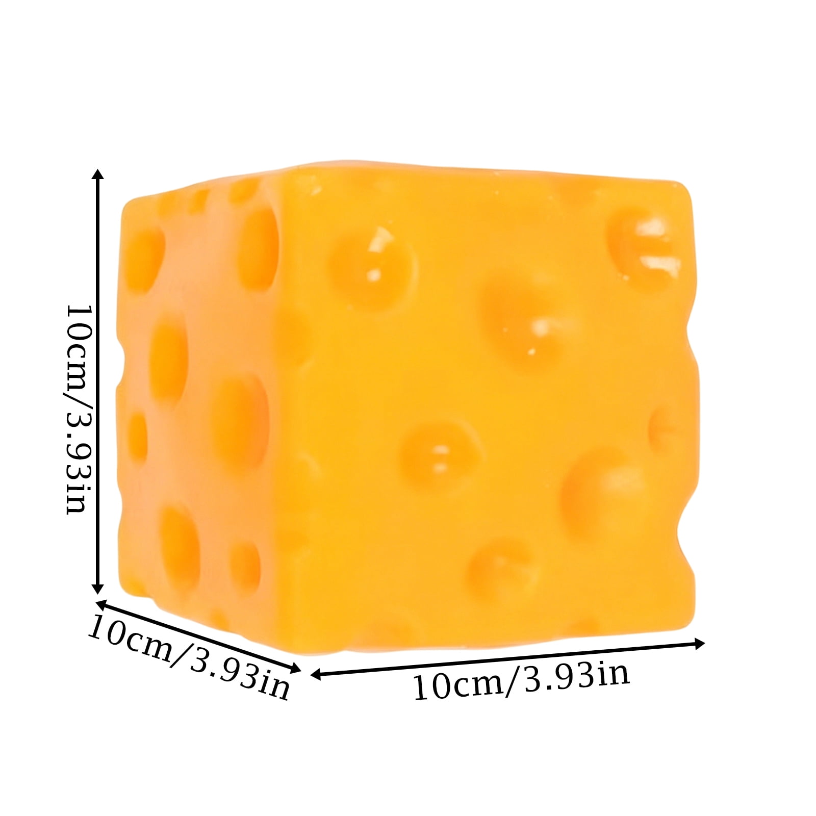 Squeezy Cheese Block - 4 Inch Extra Large Squishy Squeeze Cheese Block, 4 Inch Giant Stress Ball, Fidget Sensory Toy Gifts for Adult Kids