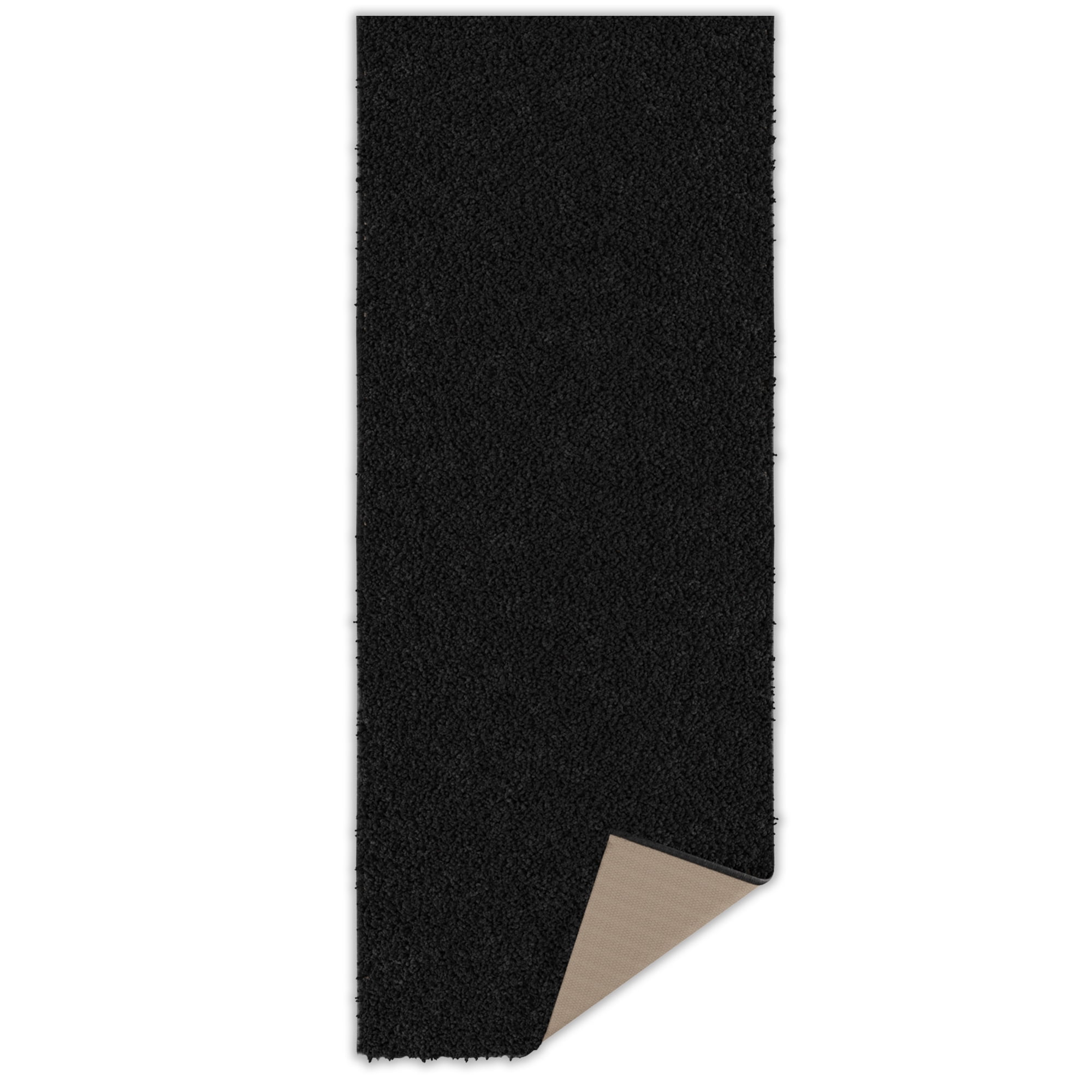 Ottomanson Oversized Shag Rug 7'10" x 23' – Plush Non-Slip Carpet for Living Room, Large Spaces, Black