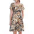 thumbnail image 1 of Balery Watercolor Zebra Vestidos sueltos de manga corta para mujer, vestidos de verano 2025, vestidos casuales de corte A con vuelo., 1 of 6
