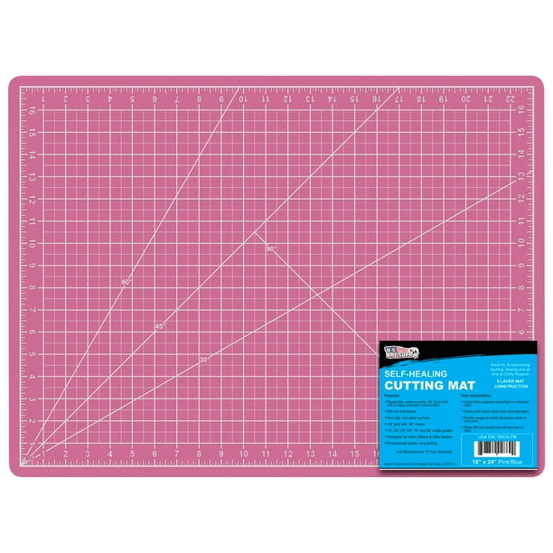 18" x 24" PINK/BLUE Self Healing 5Ply Double Sided Durable PVC Cutting
