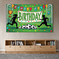 thumbnail image 4 of Soccer Themed Birthday Banner with Colorful Dots and Flags Background Party Decoration for Photography Props Birthday Party Supplies Backdrop Decor, 4 of 7
