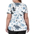 thumbnail image 4 of SAATLERI Scrub Shirts for Women Funny Medical Scrub Shirts Plus Size Cute Cartoon Graphic Print Nurse Uniforms Tunic Tops with Pockets, 4 of 5