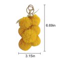 thumbnail image 2 of Faux Fur Ball Keychain Bowknot Grape Design Pom Pom Ball Charm Purse Pendant, 2 of 10