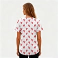 thumbnail image 4 of Hearthz Plus Size Valentines Scrubs Love Heart Pattern V Neck Short Sleeve Nurses Uniforms Stretch Workwear Women with Pockets S-5xl, 4 of 6