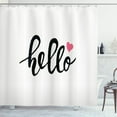 thumbnail image 1 of Ambesonne Hello Shower Curtain, Message with Heart, 69"Wx84"L, Pink Black White, 1 of 3
