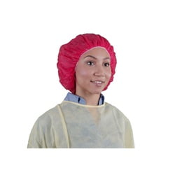 Keystone Safety® 24" Red Latex Free Polypropylene Surgical Bouffant Cap, 100/Bag