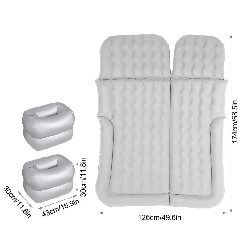 1 Set Universal Car Travel Inflatable Bed 174x126cm/68.5x49.6in Auto Back Seat Trunk Mattress Air Bed Pillow For