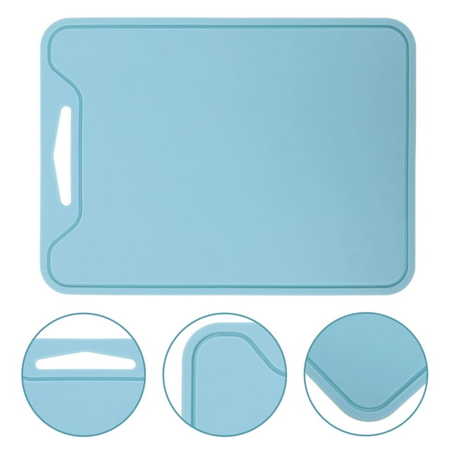 unbranded Tabla De Silicona Azul Con Superficie Antideslizante Para Uso En Cocina Y Exteriores