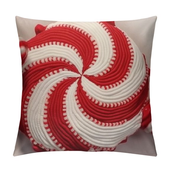 Christmas Pillows Christmas Candy Throw Pillows Red and White Christmas Decorations Cute Fluffy Plush Pillows Winter Home Decor Living Room Bedroom Couch Cushions, (Candy Cane)