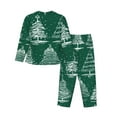 thumbnail image 2 of Junzan Christmas Trees Print Womens Pajama Sets,Long Sleeve Button Down For Women Pjs 2 Piece, 2 of 9