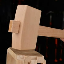 Leather Beech Solid Woodworking Mallet Woodworking Hammer Hand Operated Tools