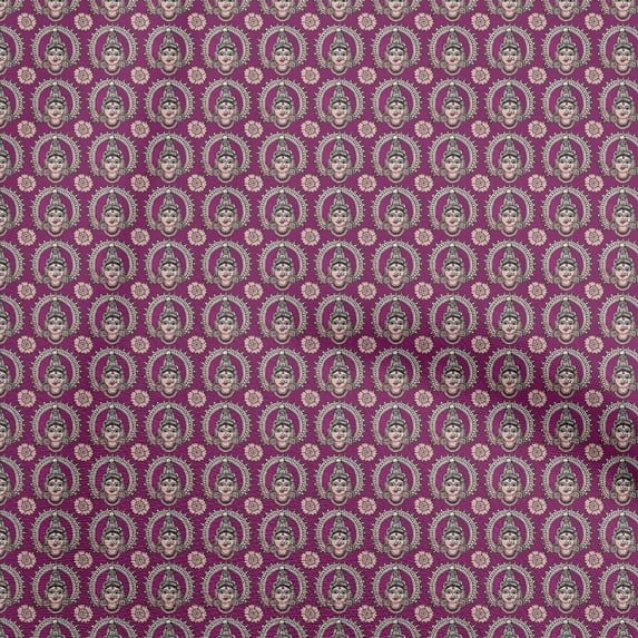 oneOone Cotton Silk Magenta Fabric Sewing Material Print Fabric By The Yard 42 Inch Wide