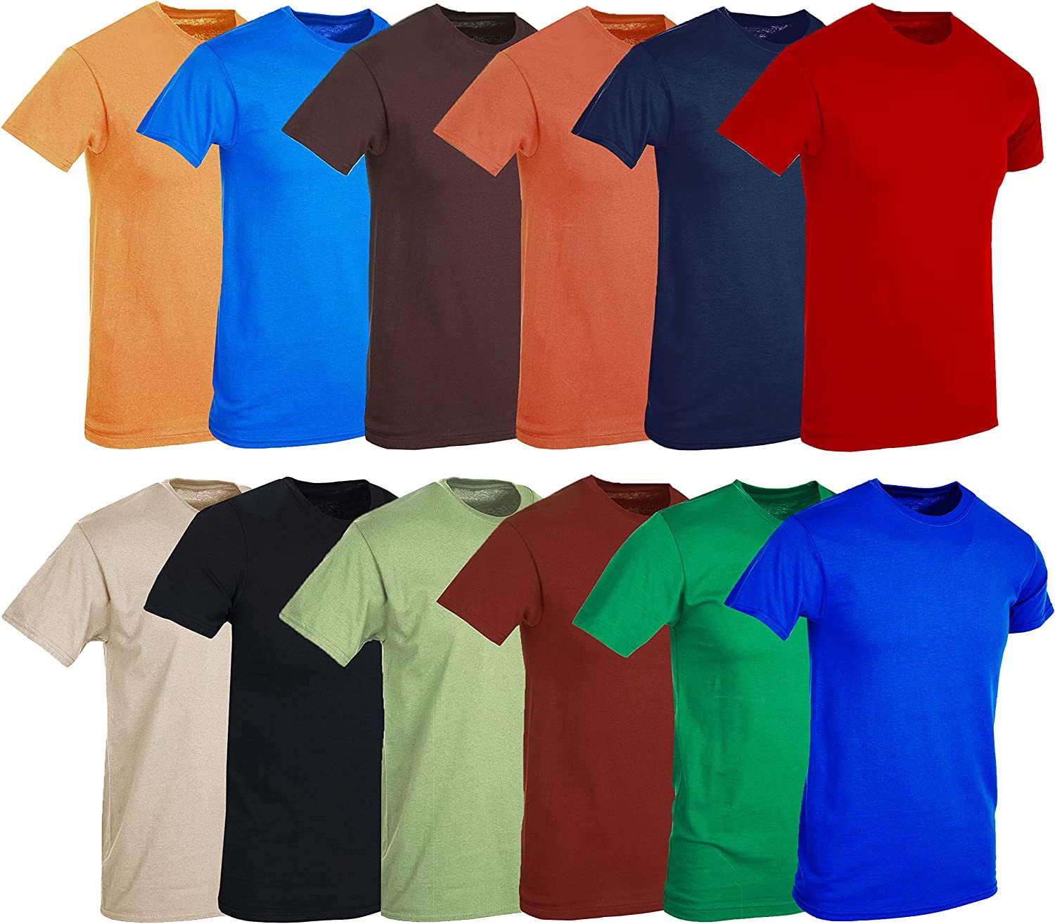 SOCKS'NBULK Mens Cotton Crew Neck Short Sleeve T-Shirts Mix Colors Bulk ...