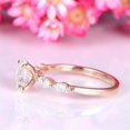 thumbnail image 4 of HeartsAndYou 1.5ct Oval Cut Moissanite Solitaire Ring 18k Rose Gold Over Silver with Marquise Accents, 4 of 9