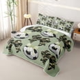 thumbnail image 3 of Homewish Soccer Football Twin Quilt Set For Kids,Camo Bowknot Twin Coverlet Set,Green,2pcs, 3 of 7