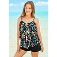 thumbnail image 4 of Swim 365 Women's Plus Size Longer-Length Tiered-Ruffle Tankini Top, 4 of 4