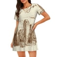 thumbnail image 1 of Disketp New York para Camisón Corto de Manga Corta para Mujeres, Camisón Cómodo con Escote Redondo, Bonito y Confortable, 1 of 6
