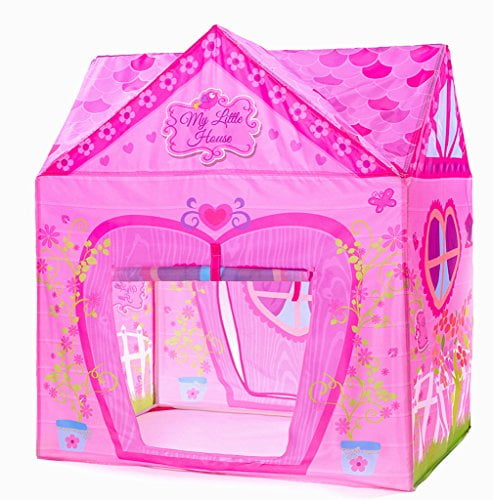 little girls play tent
