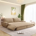 thumbnail image 6 of REHOUSING Mid-Century Modern Velvet Tufted Convertible Sleeper Sofa, Beige, 6 of 8