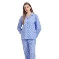 thumbnail image 2 of GLOBAL Womens 100% Cotton Notch Collar Pajama Set Homewear with Pockets, Spring & Summer, 2-Piece, Sizes S to 3X, 2 of 5