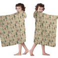 thumbnail image 4 of Beige Bigfoot and Forest Pattern Hooded Bath Towel，50"x30" for Ages 3 To 12 Kids, Quick Dry Lightweight Soft Microfiber Hood Beach Towel Cover Up for Kids, 4 of 7