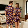 thumbnail image 6 of Women's Printed Halloween Pajama Set Ghost Pumpkin Print Short Sleeve Button Top Shorts Women Pjs Sets, 6 of 6