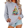 thumbnail image 2 of Craaazy Christmas Fashion Long Sleeve Round Neck Shirts for Women Christmas Printing Loose Blouse Capless Gifts Sweatshirts Top, 2 of 6