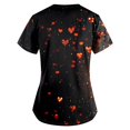 thumbnail image 2 of Valentine's Day Nurse Uniforms for Women 2024 Love Heart Printed V Neck Breathable Workwear Shirt Short Sleeve Professionals Soft Stretch Scrub Tops with Pockets black XX-Large, 2 of 3