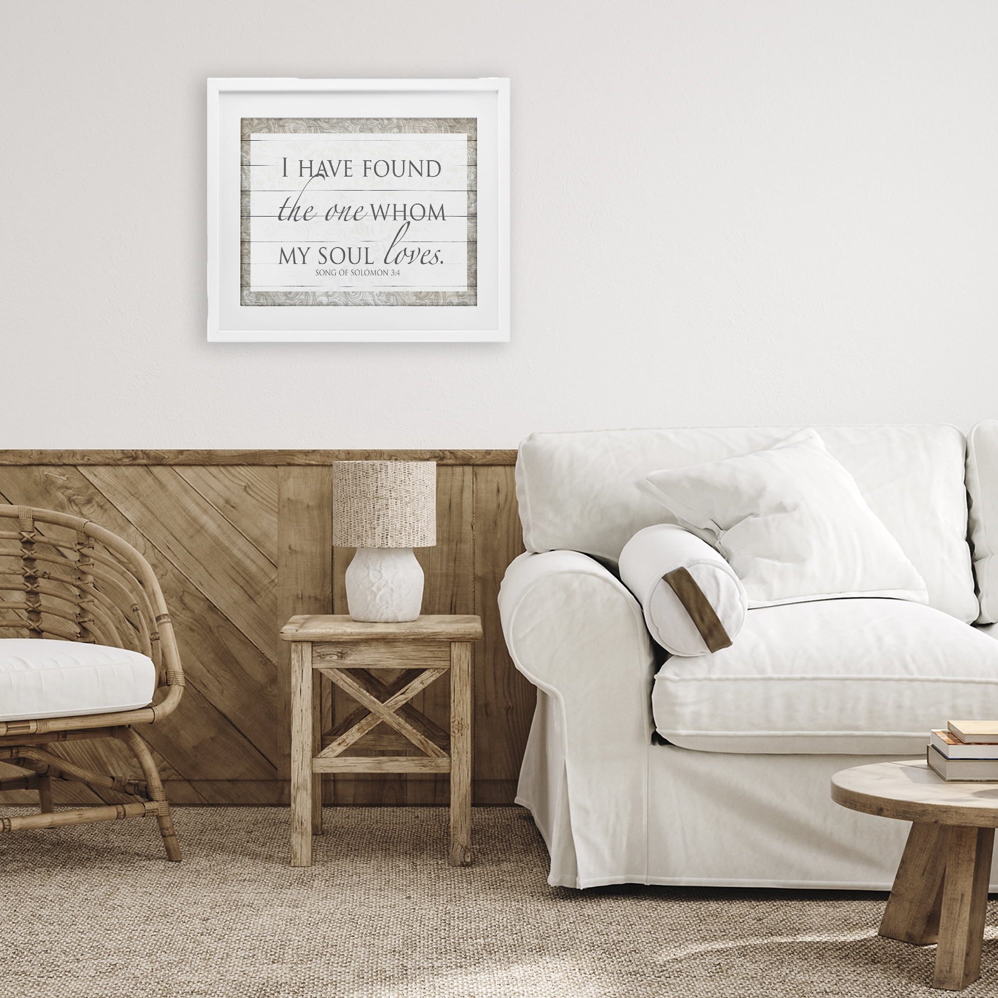Stupell Industries The One Whom My Soul Loves White Framed Print Under Glass, design by SD Graphics Studio