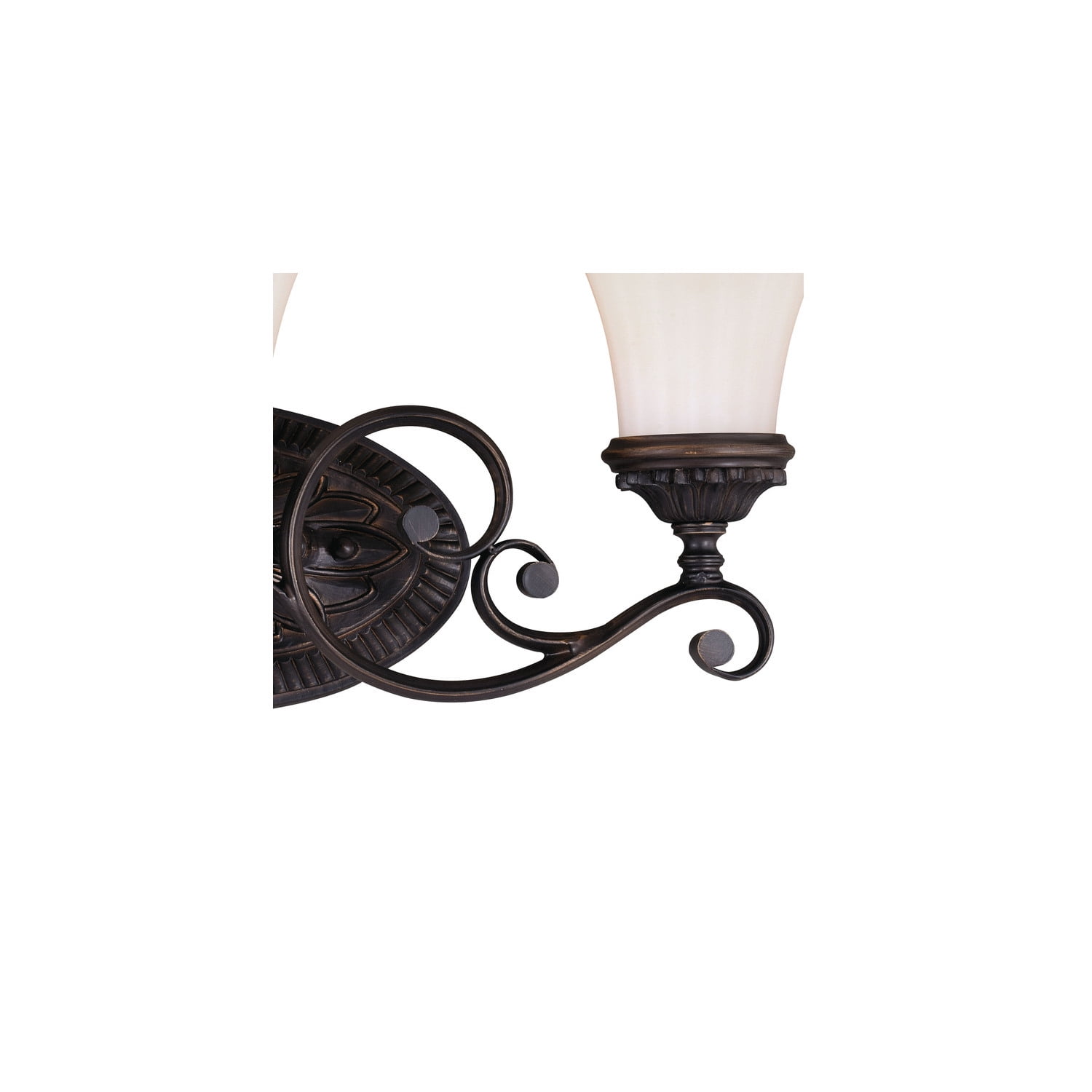 Vanity Light Fixture 23" Bronze, 3 Bulb Bathroom Lighting, Etched Glass Vanity Mirror Light