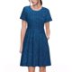 thumbnail image 1 of Easygdp Deep Blue Glitter para Vestido Transpirable de Mujer, Vestido Suelto de Manga Corta con Pliegues y Bolsillos para el Verano, 1 of 6