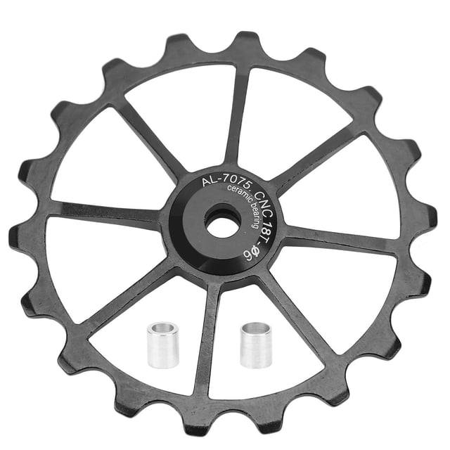 Polea de cambio trasero de aluminio con cojinete cerámico negro de alto rendimiento para MTB