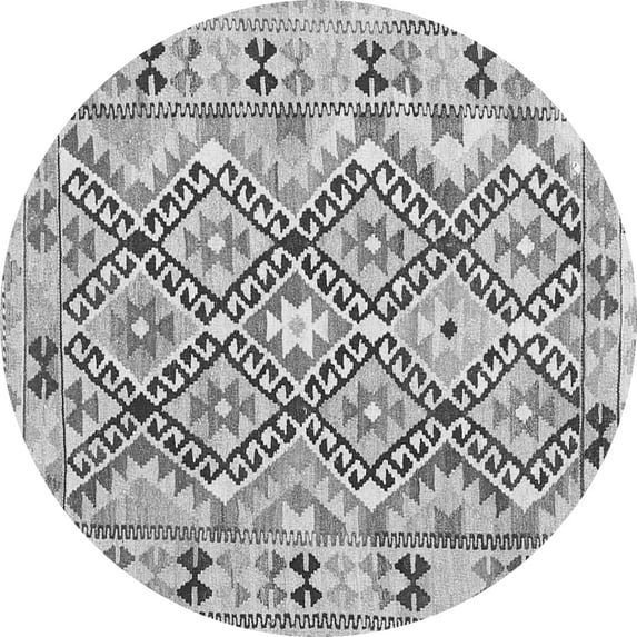 Ahgly Company Indoor Round Southwestern Gray Country Area Rugs, 5' Round