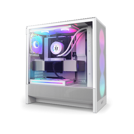 NZXT - H5 Flow RGB 2024 Compact ATX Mid-Tower Airflow Case - White