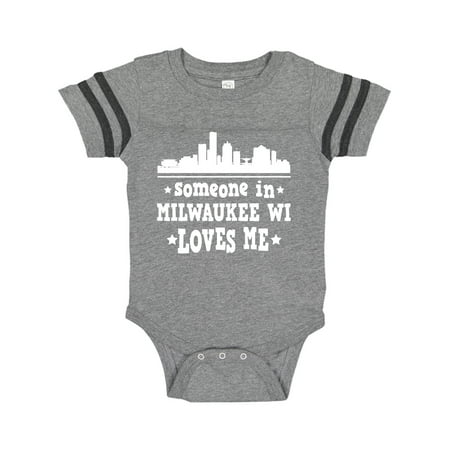 

Inktastic Milwaukee Wisconsin Someone Loves Me Gift Baby Boy or Baby Girl Bodysuit