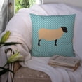 thumbnail image 3 of Suffolk Sheep Blue Check Fabric Decorative Pillow, 3 of 4