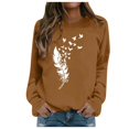 thumbnail image 1 of asddcavvf Blouse pour Femmes Pull-Over Chandail en Molleton à Imprimé Plumes Manches Longues Haut Athlétique, 1 of 4