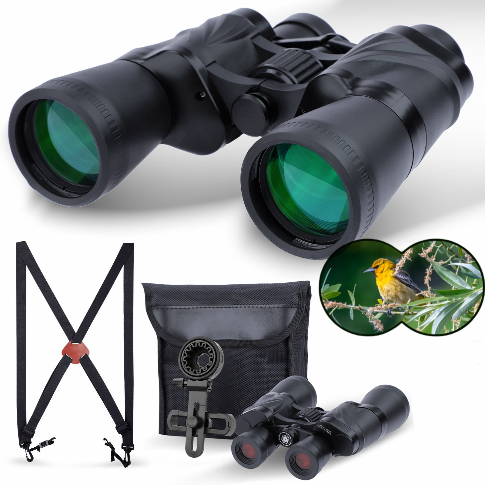 LAKWAR 20x50 Binoculars for Adults,HD Binoculars with Low Light Night Vision, Clear FMC BAK4