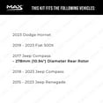 thumbnail image 3 of Max Advanced Brakes - Brake Kit for 17-21 Jeep Compass 15-21 Renegade 19-21 Fiat 500X w/10.94" Rear Rotor Rear Replacement Drilled Slotted Black Coated Disc Brake Rotors and Ceramic Brake Pads, 3 of 10