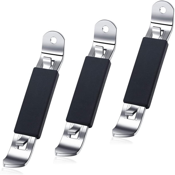 Abrebotellas Abridor de cerveza de acero inoxidable clásico Abrebotellas con imán para refrigerador Camping y viajes (negro, 5 piezas)
