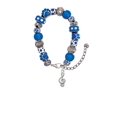 thumbnail image 2 of Delight Jewelry Silvertone Clef Blue Paw Print Bead Bracelet, 7"+2", 2 of 4