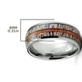 thumbnail image 3 of Metal Masters Tungsten Carbide Mens Ring Wedding Band Deer Antler Whiskey Barrel Wood 8mm Comfort-Fit Black, 3 of 4