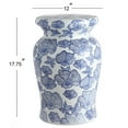 thumbnail image 4 of JONATHAN Y Poppies 17.7" Ceramic Garden Stool, White/Blue, 4 of 6